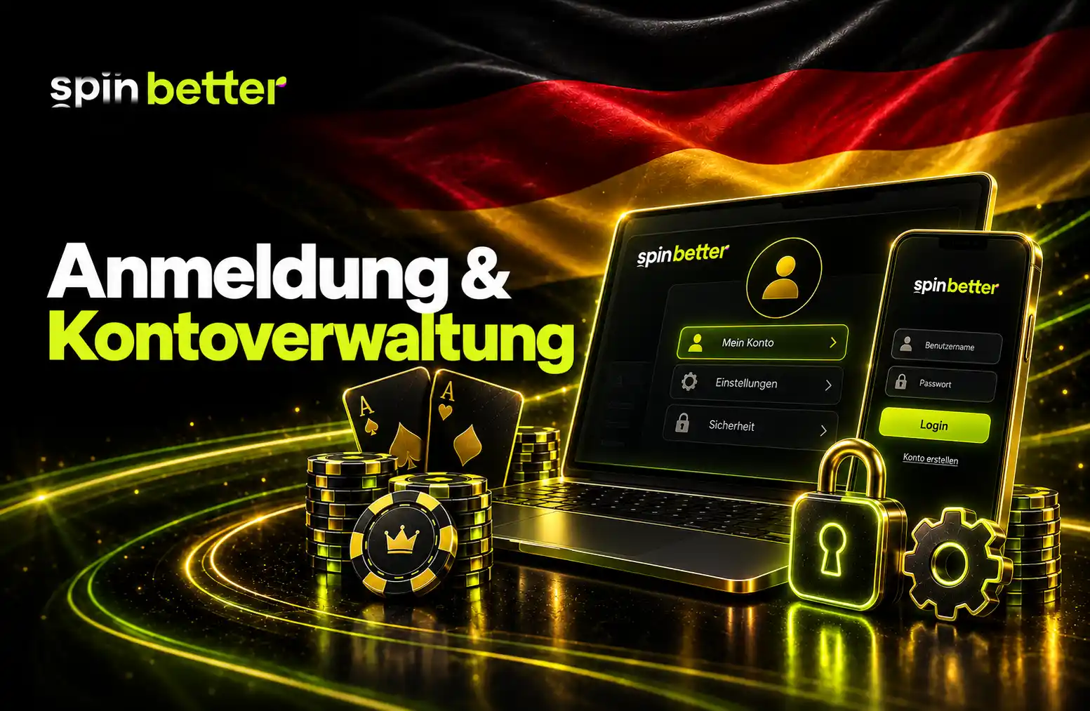 SpinBetter Anmeldung und Verwaltung des Kontos